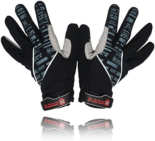 Magnus Innovation EliteX MTB Cycling Gloves for Men - Full Finger Gel Padded Shockproof Touch Screen Bike Gloves for Mountain Bike Cycling (Black, Large)