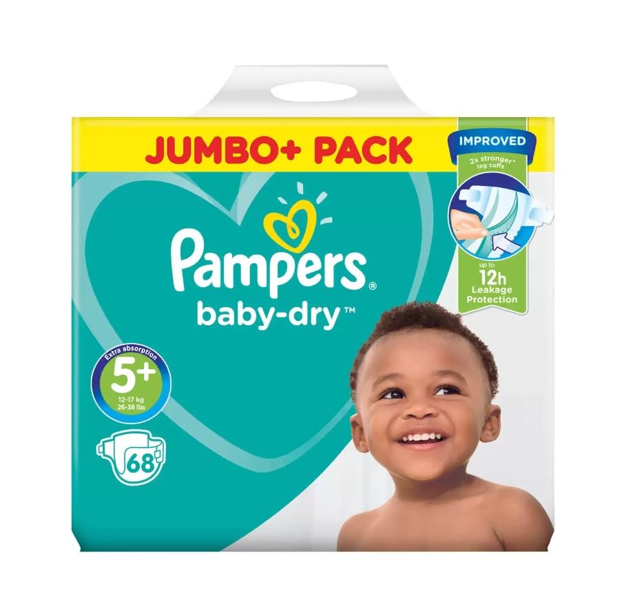 Pampers Baby Dry Size 5 + Nappies with Absorbing Channels 68 units