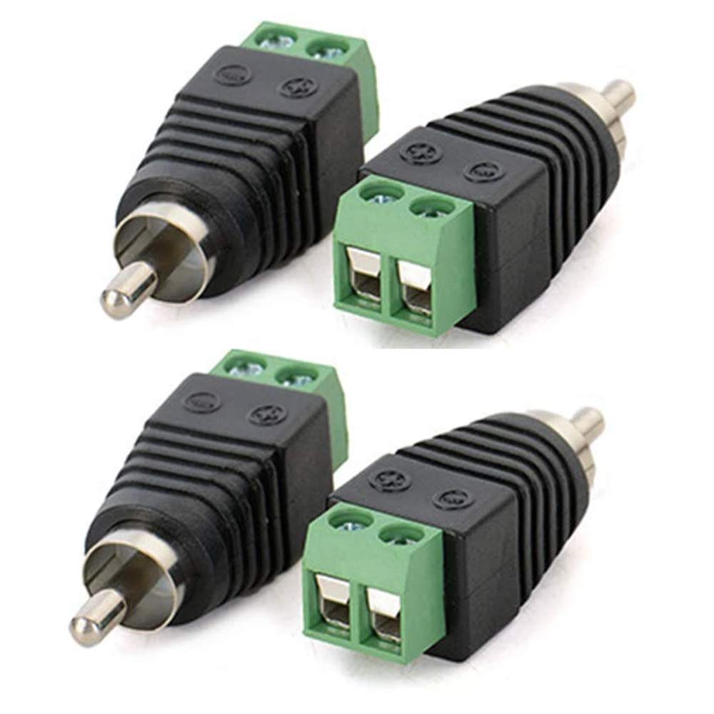 Photo 1 of AILTECK Phono RCA Male Plug to AV Screw Terminal Audio Video Connector Speaker Wire to RCA Adapter 4-Pack