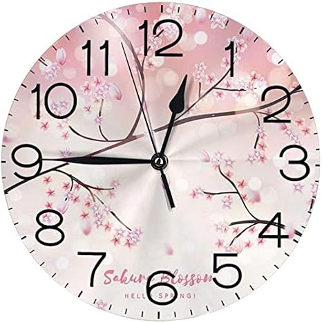 Amazon 桜の花 置き時計 掛け時計 壁掛け時計 丸い時計 サイレント デジタル時計 おしゃれ 家の装飾 置き時計 掛け時計 オンライン通販