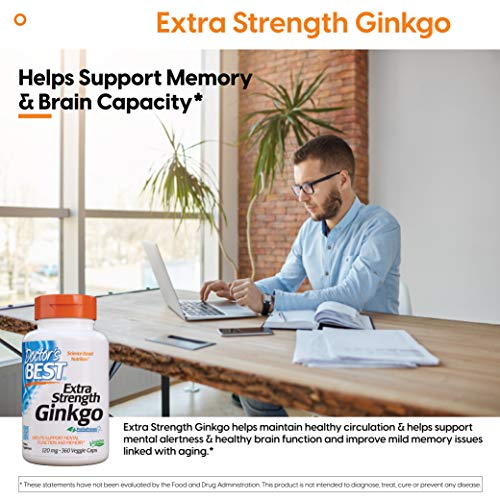 Doctor's Best Extra Strength Ginkgo, Non-GMO, Vegan, Gluten Free, Soy Free, Promotes Mental Function and Memory, 120 mg… - Image 4