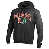 Elite Fan Shop Miami Hurricanes Hooded Sweatshirt Varsity Charcoal - M