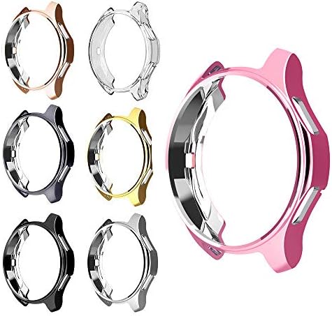 Case for Samsung Gear Galaxy/S3 Frontier SM-R760 & Classic, Soft TPU Plated [Scratch-Proof] All-Around Protective Bumper Shell for Samsung Gear Galaxy/S3 Watch 46mm 42mm (7 Packs, Galaxy/S3 46MM)