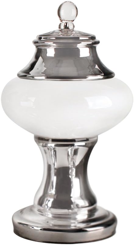 21.75" White Translucent Glass Candy Jar or Apothecary Jar for Storage, Home Décor, Accents or Tabletop Decoration