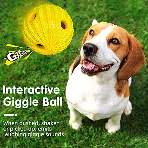 Interactive Giggle Ball Dog Toy Wobble Funny Balls Play Rolled Shaken