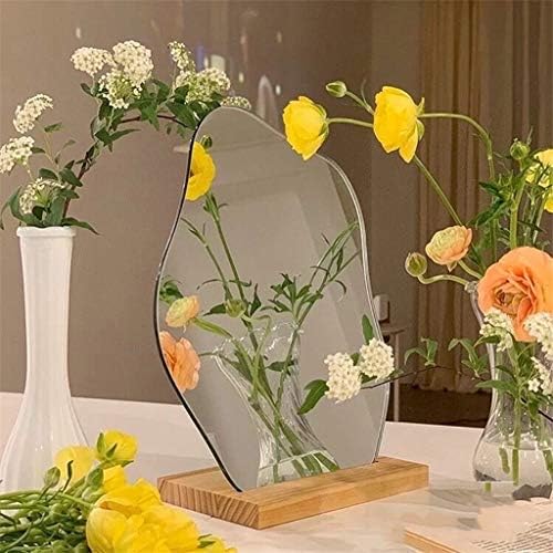 GYF Make-up Mirror European Mirrors for Bed room Small Irregular Mirror Self-importance Mirror Desktop Magnificence Mirror, About 23cm in Top