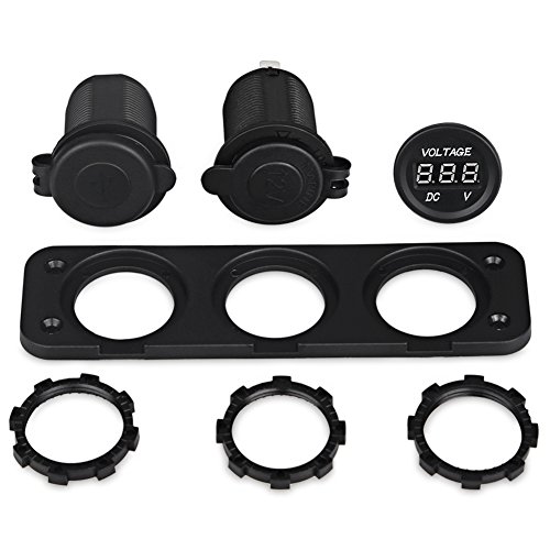 image for WATERWICH 3 Hole Marine Illuminated Toggle Rocker Switch Panel Waterpr