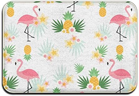 Pineapples And Flamingos Theme Anti-slip Door Mat Home Decor Indoor Outdoor Entrance Doormat Rubber Backing 23.6 X 15.7 Inches