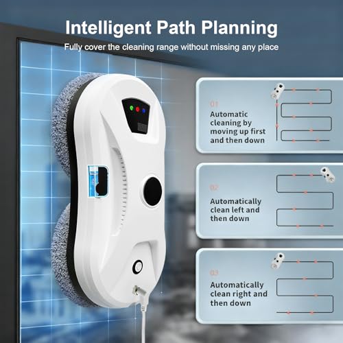 iMESA Window Cleaning Robot with Water Spray, 5600PA Strong Suction Automatic Window Cleaner Robot, Smart Path Planning, Low Noise, Remote Control for All High-Rise Windows, Tiles and Glass
