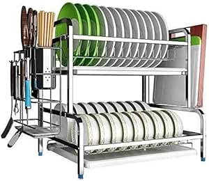 Estante de la cocina doméstica Almacenamiento de cocina, 2 Tier Chrome