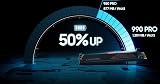 Samsung 990 PRO Heatsink NVMe M.2 SSD 4 TB PCIe 4.0 7,450/6,900 MBs RGB view 3
