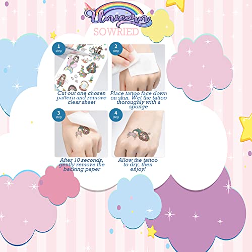 150 Pcs Temporary Tattoo Unicorns Gifts for Girls Fake Tattoos Stickers Birthday Party Supplies Unicorn Favors Decorations Temp Waterproof Tatto for Kids Favor Age 5 6 7 8 9 10 Years Old (10 Sheets)