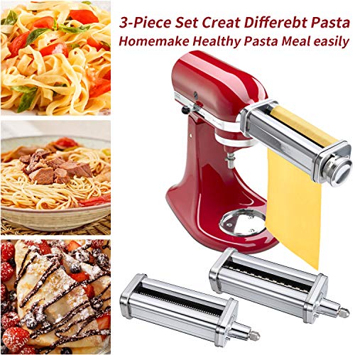 iVict 3Piece Pasta Roller & Cutters Attachments Set for all KitchenAid