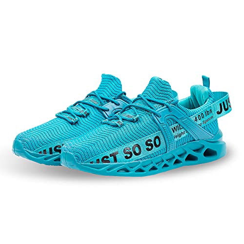 Jewels\' Tour Mens Runing Shoes Athletic Walking Tennis Lightweight Breathable Shoes Non Slip Comfort Casual Sneakers Lakeblue