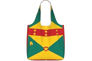 CNTDBU Flag of Grenada Foldable Shopping Bag-Lightweight Reusable Tote with Drawstring, Packable Grocery Bag for Travel Work 