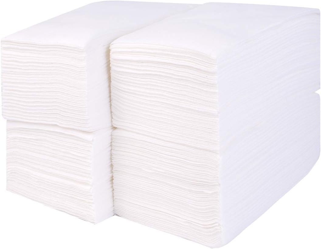 GmarkLinen-Feel Guest Towels - Premium Cloth-Like Paper Hand Napkins, Disposable White Guest Towel (200 Pack) for Kitchen, Bathroom, Weddings or Events GM1059