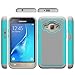 J1 2016 Case, Galaxy Amp 2 Case, Galaxy Express 3 Case, MCUK [Shock Absorption] Hybrid Dual Layer Armor Defender Protective Case With Tempered Glass Screen Protector (Grey Mint)
