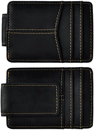 HOPSOOKEN Money Clip RFID Front Pocket Wallet Men Leather Slim
