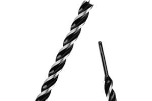 WOBLLMX 1" x 24" Auger Drill Bit with SDS Plus Shank for Wood,Tri Flute Ship Auger Long Drill Bit for Soft and Hard Wood,Tree Stump,Plastic,Drywall and Composite Materials