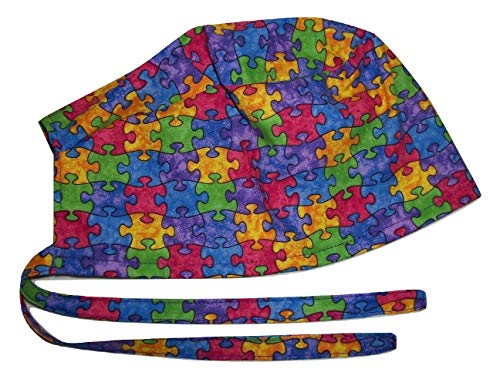 Scrub Hat Jigsaw Puzzle Cotton Nurse Cap Tie Back Doctor ER Do-Rag Skull - Thumbnail 4