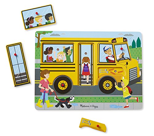 Melissa & Doug The Wheels on the Bus Wooden Sound Puzzle