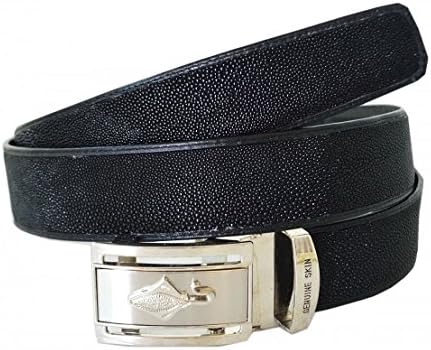 Authentic Stingray Skin Men's Eye Belt 34" Black