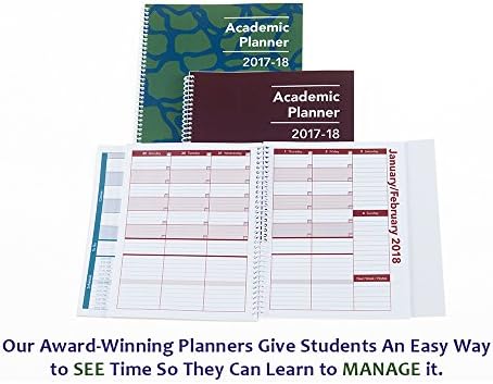 2017-2018 Academic Planner, A Tool For Time Management, Best Weekly &amp; Monthly Student Planner For Keeping Students On Track, On Task, On Time, Size 8.5 x 8.25, MAROON, FAMILY CHOICE AWARD WINNER