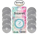 Rotary Cutter Blades 45mm 10-Pack - Fits Fiskars, Olfa, Truecut, Martelli by Snaret for Quilting