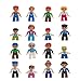 Play Build Community Figures Set – 16 Pieces – Bulk Starter Kit Includes Police Man, Farmer, Fire Fighter, Conductor, Mom, Dad, Grandpa, Kids & More – Compatible with LEGO DUPLO Building Blocks
