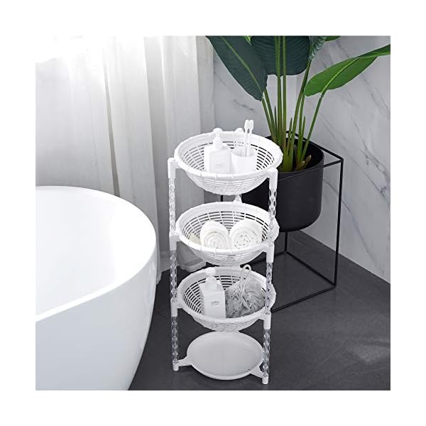 Uncluttered Designs Stacking Basket Bins (4 Tier + Plate) — Display for Fruit, Potato, Onion & Produce — Crafts, Art…