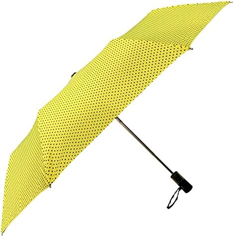 iRain Automatic Folding Umbrella (Yellow with Black Mini Dots)