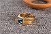 PAMTIER Men's Stainless Steel Square Blue Gemstone Ring (Gold) Size 11