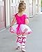 RuffleButts Little Girls Ruffled Tutu Leotard - Fuchsia/White - 2T/3T