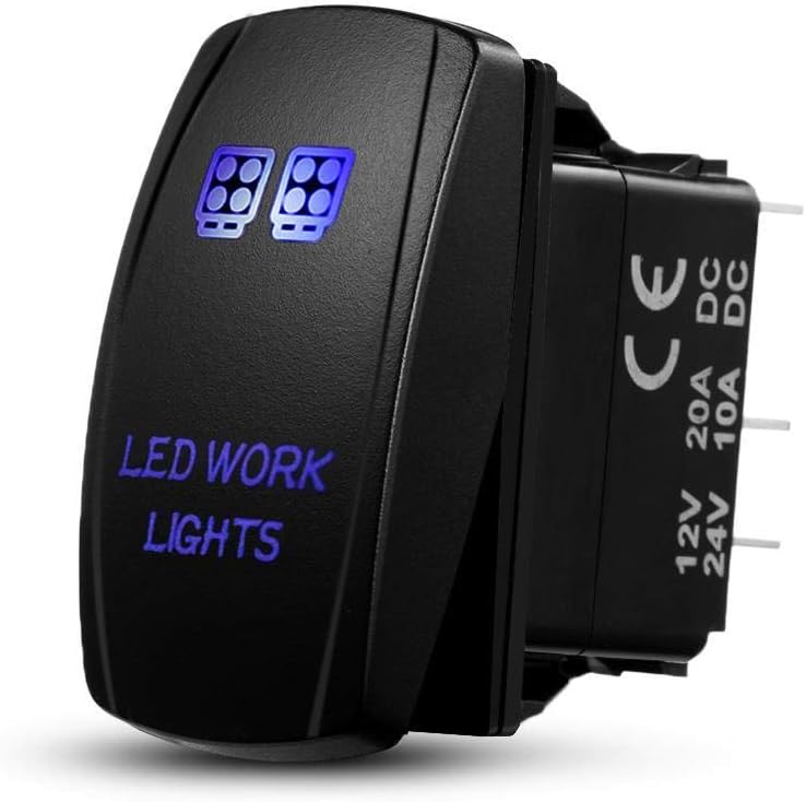 Auxbeam Led Work Light Rocker Switch For 12 24v Cars Motorcycles Buses Boats Rvs Trailers