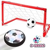 Toyk kids Toys - LED Hover Soccer Ball Set 2 Goals Mini Screwdriver - Air Power Training Ball Playing Football Game - Soccer Toys For 3 4 5 6 7 8-12 Year Old Boys Girls Best Toy, Red