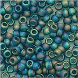 Toho Round Seed Beads 8/0 #167BDF 'Transparent Rainbow Frosted Teal' 8 Gram Tube