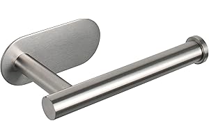 Self Adhesive Toilet Paper Roll Holder,Toilet Paper Holder for Bathroom Washroom Kitchen Stick On Wall Mount Silver 1 Pack