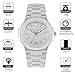 Huboler Men's Watch Iced Out Bling Diamonds Automatic Mechanical Stainless Steel Wrist Watches (Silver)