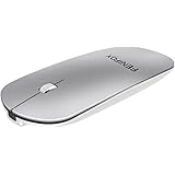 FENIFOX Bluetooth Mouse, Travel Portable Mini Wireless Mice Slim Mobile Optional Mice with USB Rechargeable Battery Ultra-thin for Mac,Laptop,Tablet,Macbook,Notebook,PC (Silver)