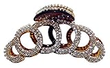 JCPeniel Elegant Style Large Fancy Good Quality Rhinestones Claw Clip Jaw Clips For Thick Hair