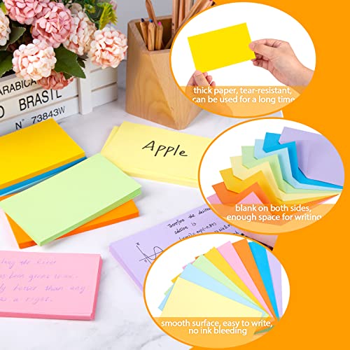 Koogel 272 Pieces Colored Index Cards, Blank Index Note Cards Bulk Neon Color Flash Cards Study Note Cards for School Learning Office Game Cards