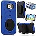 Galaxy S6 Case, MeKo® Shockproof Rugged Hybrid Samsung Galaxy S6 Case with Belt Clip Holster Kickstand and built-in screen protector (Blue)