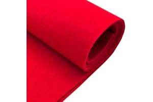 EOVEA | Acrylic Felt Fabric by The Yard - Non-Stiff, Soft Material - 72" Wide - 1.6mm Thick Felt Sheets for DIY Crafts, Sewing, Upholstery, Cushion, Padding(Red, Half Yard)