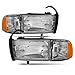 AKKON - For Dodge Ram Pickup 1500 2500 3500 Headlights w/Corner Replacement Driver + Passenger Side Pair Set