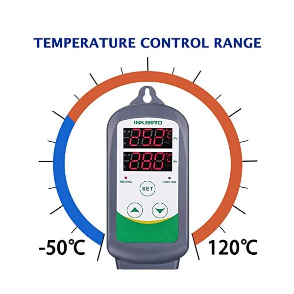 Inkbird ITC-308 Digitaler Temperaturregler mit fÃ¼hler, Heizen KÃ¼hlen Temperaturschalter, 230V Thermostate – Bild 4