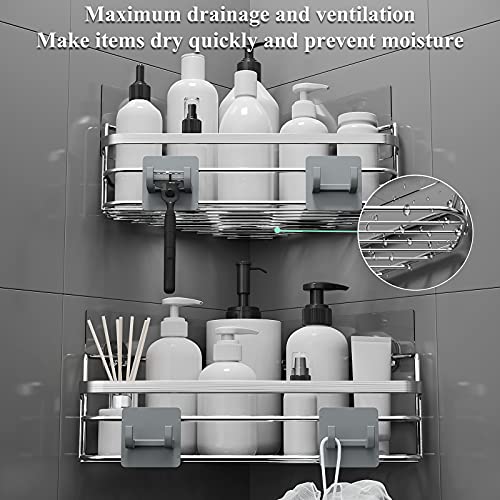 Purdaz Extra Large Corner Shower Caddy，Adhesive Shower Organizer Shelf