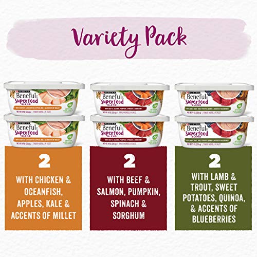 Purina Beneful Wet Dog Food, Superfood Blend Variety Pack (4 Packs of