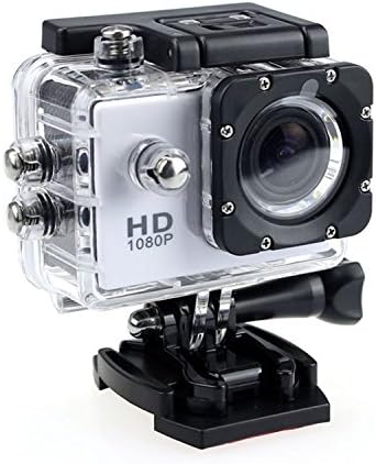 HaloCam WiFi Sports Action Camera Full HD Sport Cam 1080P Waterproof Anti-Shake Action Camera with 170°Wide Angle Lens Dual Batteries for Cycling Swimming Climbing Skiing Diving Surfing (White)