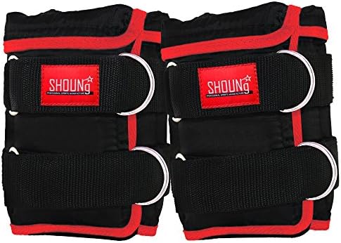 SHOUNg Ankle Weights(1 Pair) with Adjustable Strap for Fitness, Workout, Exercise, Walking, Jogging, Gymnastics, Aerobics and Gym(Black, 20LBS)