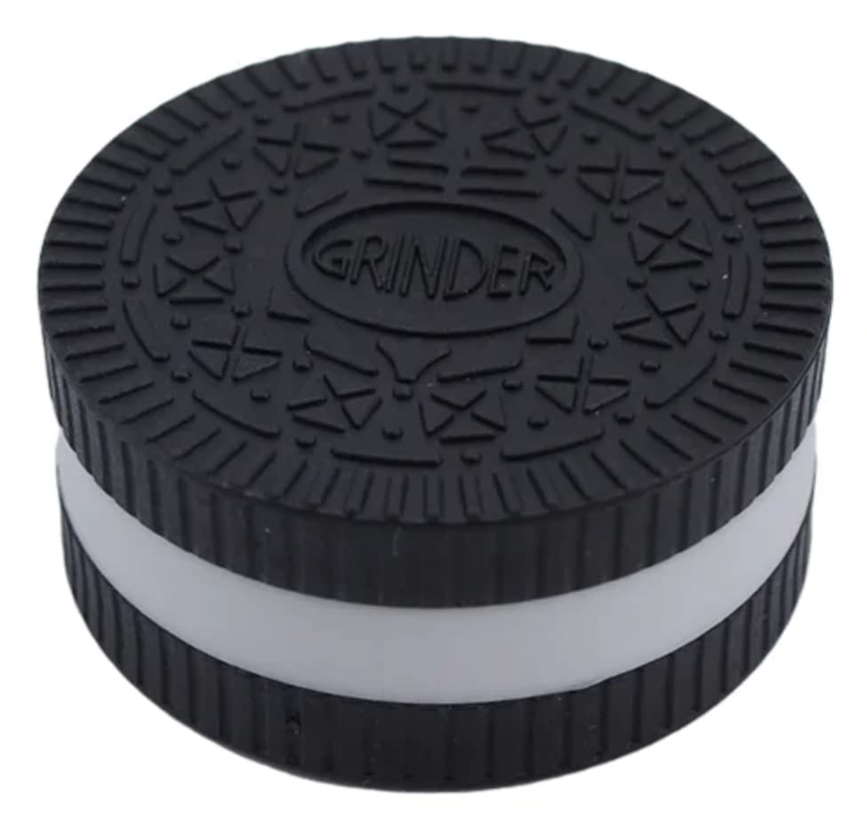 Herb Grinder - Large Tobacco Plastic Herb Grinder - Novelty Biscuit Cookie Grinder with Sharp Teeth & Non-Stick Grind